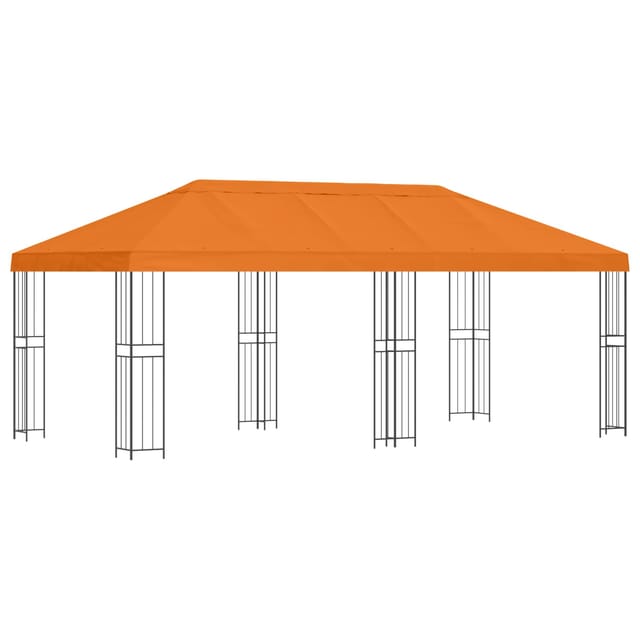 vidaXL Pavillon mit Seitenwänden 6 x 3 m Orange Polyester und Stahl 3375990