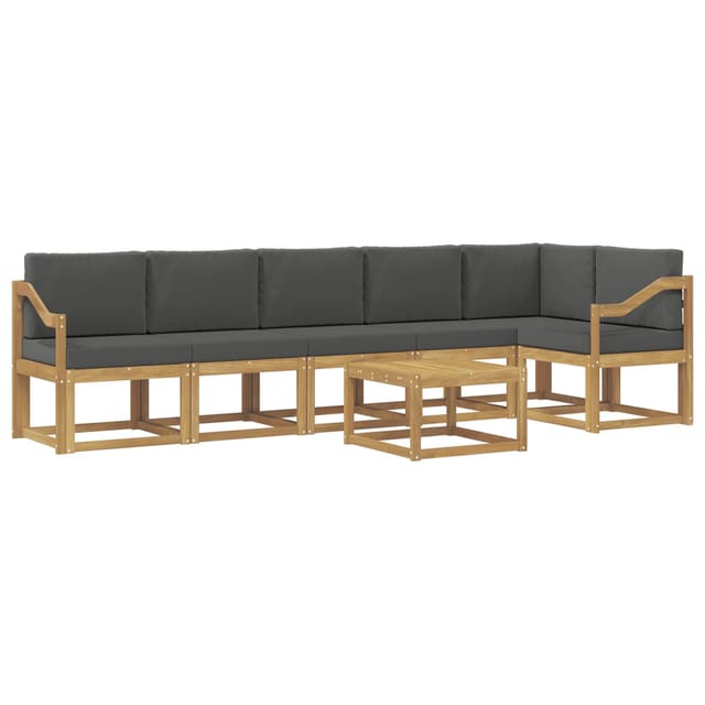 vidaXL Outdoor-Sofagarnitur 7-Tlg Weiß und Anthrazit Polyester 3387751