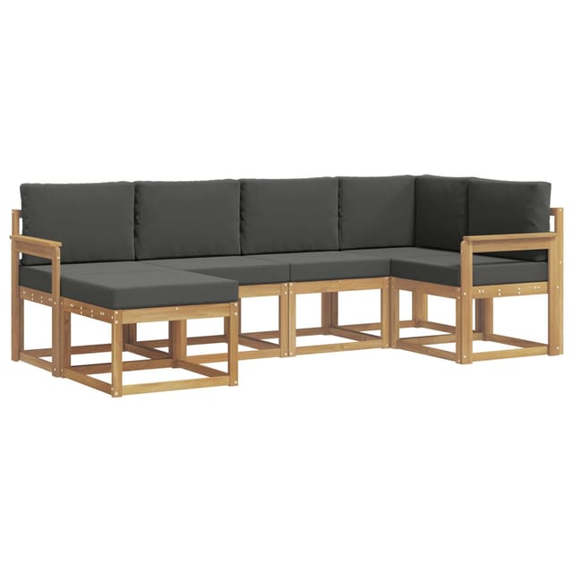vidaXL Outdoor-Sofagarnitur 6-Tlg Weiß und Anthrazit Polyester 3387866