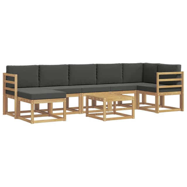 vidaXL Outdoor-Sofagarnitur 8-Tlg Weiß und Anthrazit Polyester 3387966
