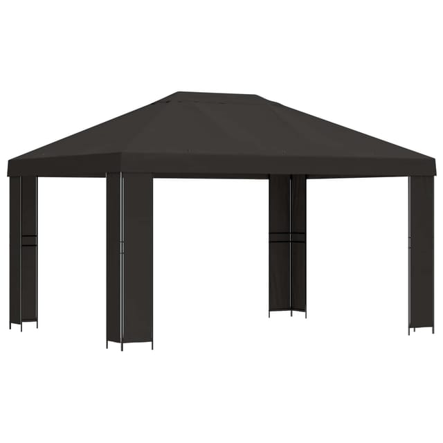 vidaXL Pavillon 4 x 3 m Anthrazit Polyester und Stahl 190 900375