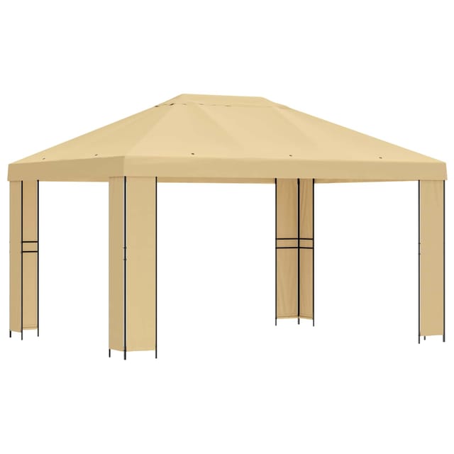 vidaXL Pavillon 4 x 3 m Creme Polyester und Stahl 190 900374