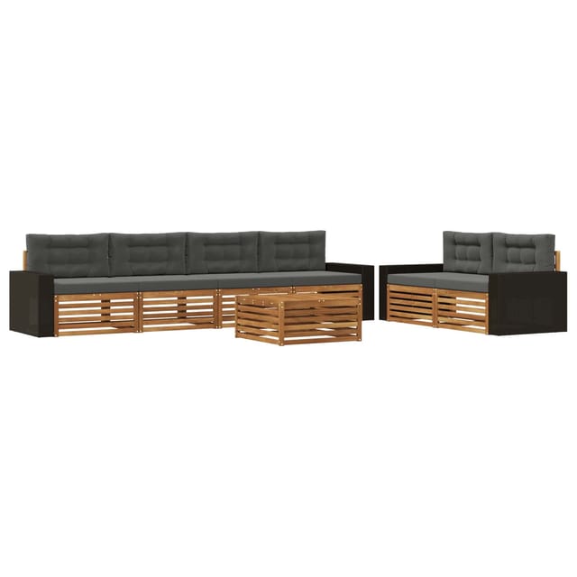 vidaXL Outdoor-Sofagarnitur 7 Stk Natur und Anthrazit Polyester 3383065