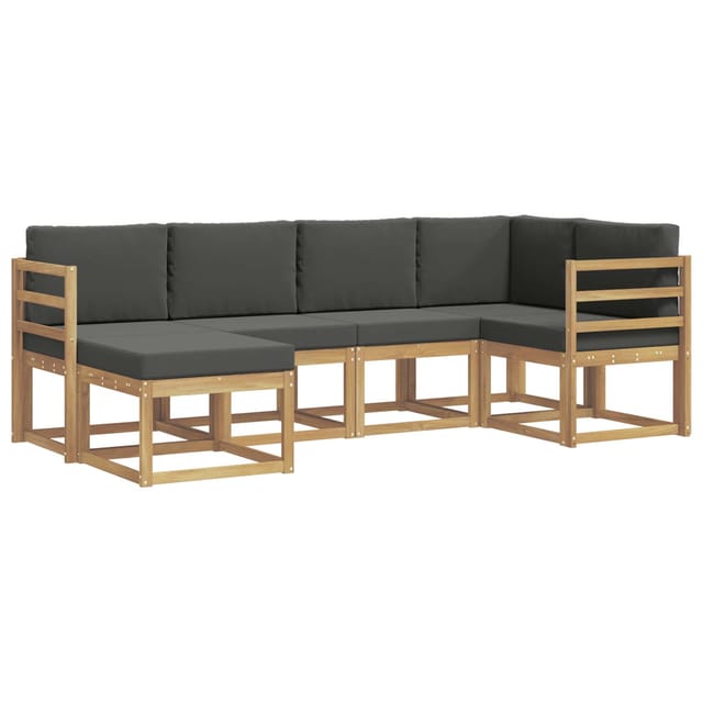 vidaXL Outdoor-Sofagarnitur 6-Tlg Weiß und Anthrazit Polyester 3387861