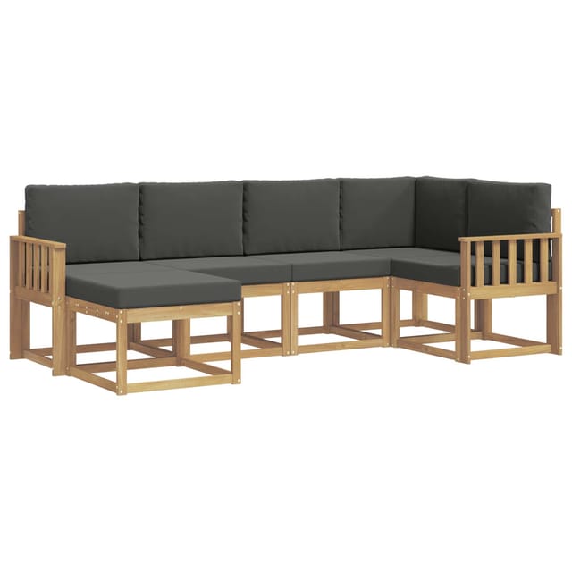 vidaXL Outdoor-Sofagarnitur 6-Tlg Weiß und Anthrazit Polyester 3387871