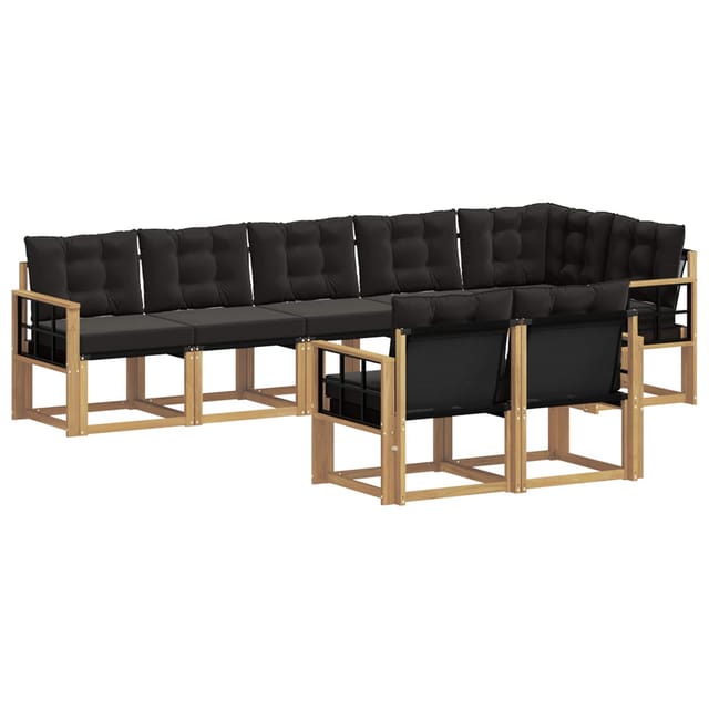 vidaXL Outdoor-Sofagarnitur mit Kissen 8-Tlg Weiß und Schwarz 3389602