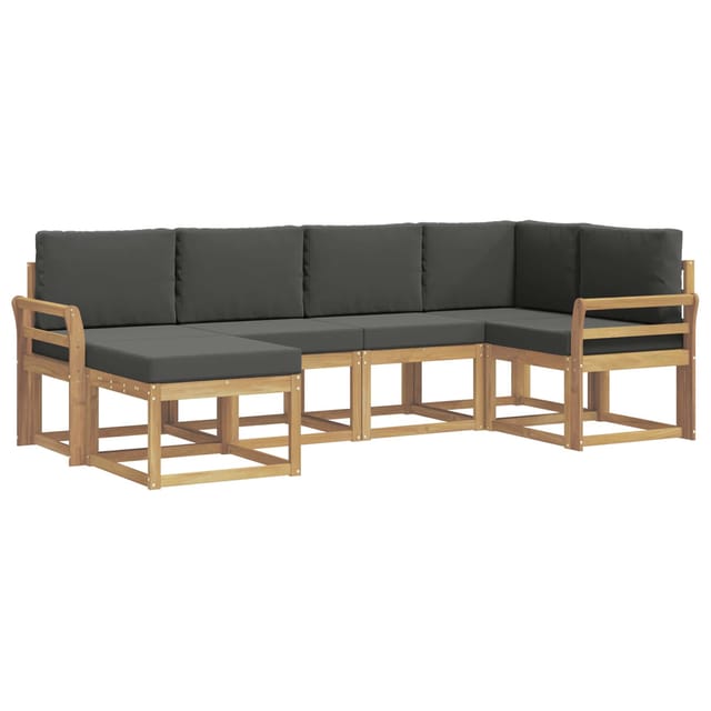 vidaXL Outdoor-Sofagarnitur 6-Tlg Weiß und Anthrazit Polyester 3387876
