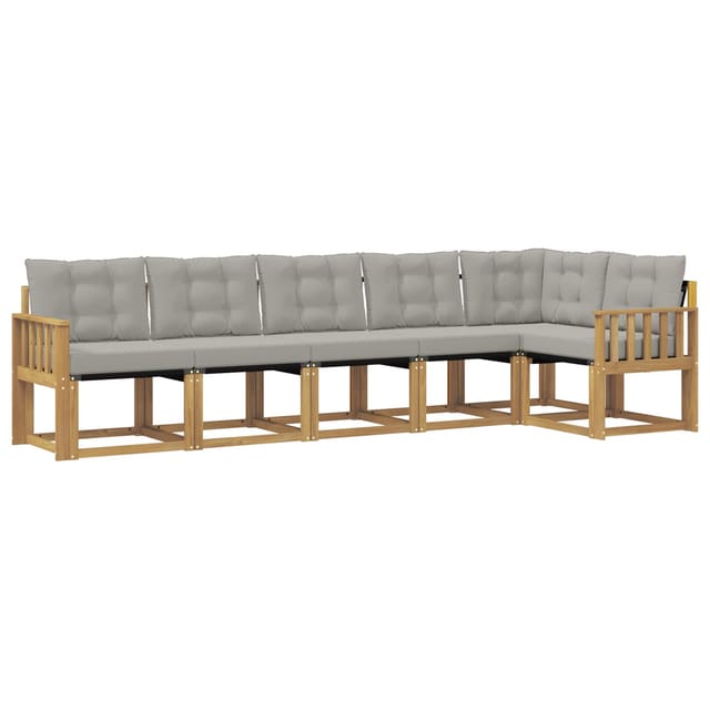 vidaXL Outdoor-Sofagarnitur mit Kissen 6-Tlg Weiß und Hellgrau 3389521