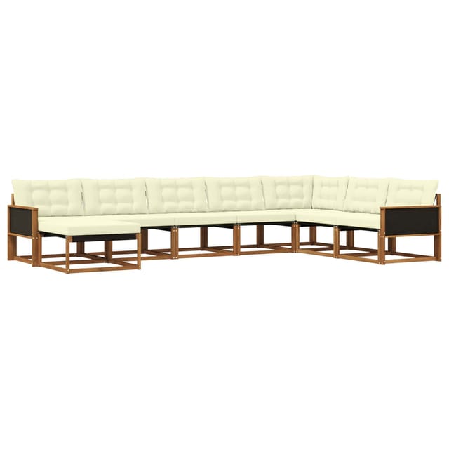 vidaXL Outdoor-Sofagarnitur mit Kissen 8 Stk Natur und Creme 3381606