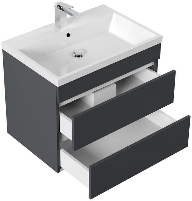 Posseik Badmöbel Fellini 70 SoftClose mit Grifflosen Schubladen Grafit