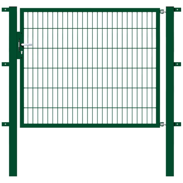 Metallzaun Einzeltor für Doppelstabmatte Grün z. Einbetonieren 120 cm x 150 cm
