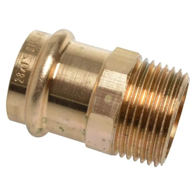 Kirchhoff Übergangsnippel Rotguss blank Ø 28 mm x 1" AG, 1 Muffe