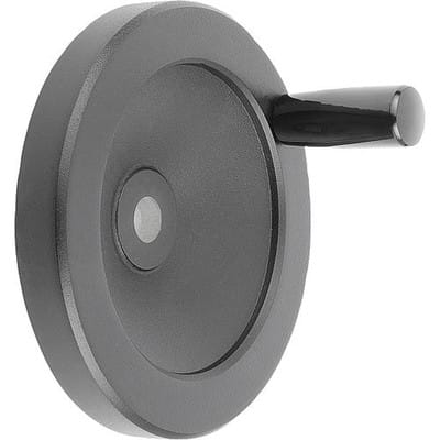 SCHEIBENHANDRAD D1=250 PASSBOHRUNG D2=24H7 ALUMINIUM, SCHWARZ PULVERBESCHICHTET, KOMP:DUROPLAST, (K0161.21250X24)