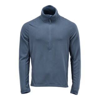 22703-639 Microfleece Pullover mit kurzem Reißverschluss, steinblau, 4XL