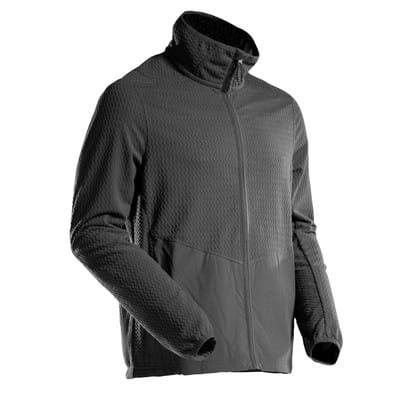 22803-639 Microfleece Pullover mit Reißverschluss, schwarz, 2XL
