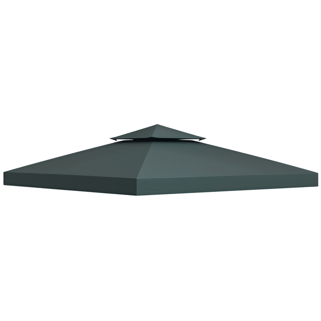 Ersatzdach Für Pavillon/zelt 3 X 3 M, Hochdichtes Polyester 180 G/m², Dunkelgrau
