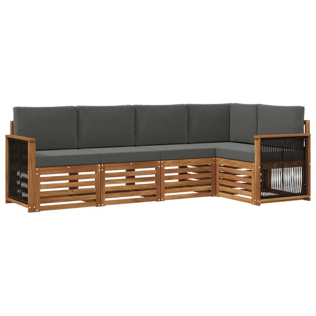 Ecksofa Set Mit Kissen 4 Pcs Natur Und Anthrazit Vidaxl