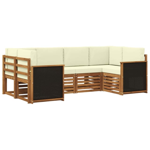 Ecksofa Set Mit Kissen 5 Pcs Natur Und Creme Vidaxl