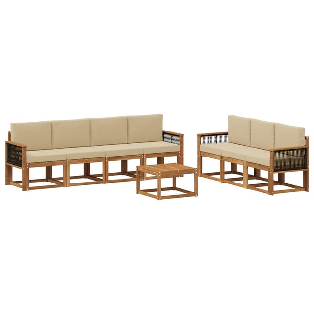 Outdoor-sofagarnitur Mit Kissen 7 Pcs Natur Vidaxl