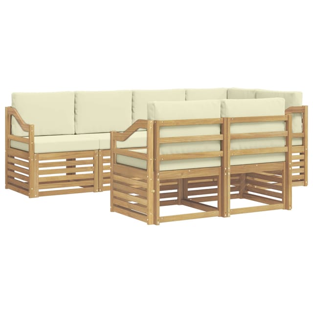 Ecksofa Set Mit Kissen 7 Pcs Weiß Und Creme Vidaxl