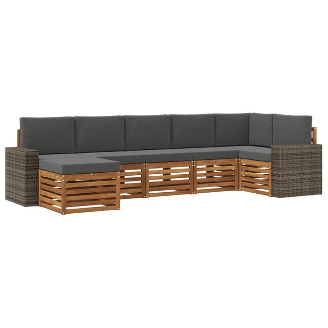 Ecksofa Set Mit Kissen 7 Pcs Natur Und Anthrazit Vidaxl