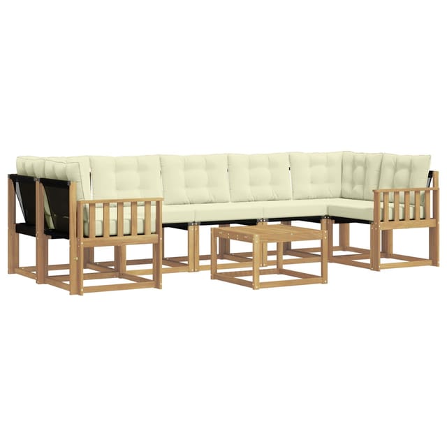 Outdoor-sofagarnitur 8 Pcs Massives Akazienholz Und Textilene Vidaxl