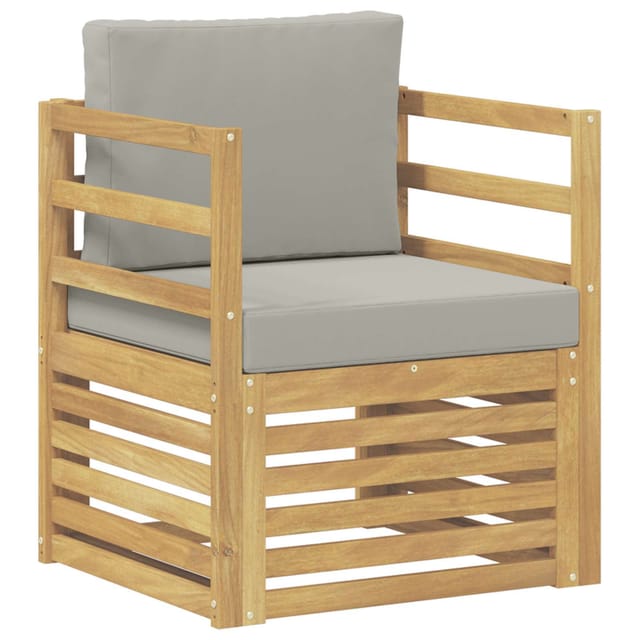 Outdoor-sofa Polyester Weiß Und Hellgrau Vidaxl
