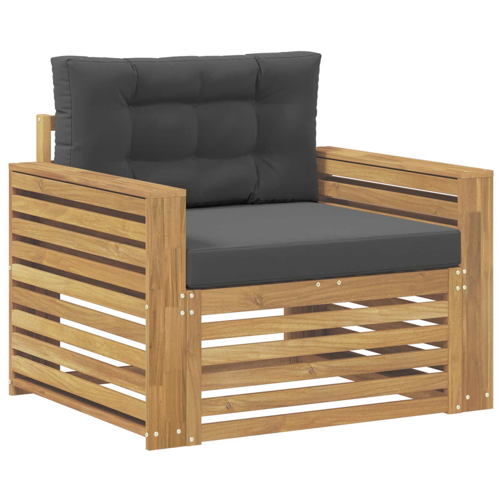 Outdoor-sofa Polyester Weiß Und Anthrazit Vidaxl