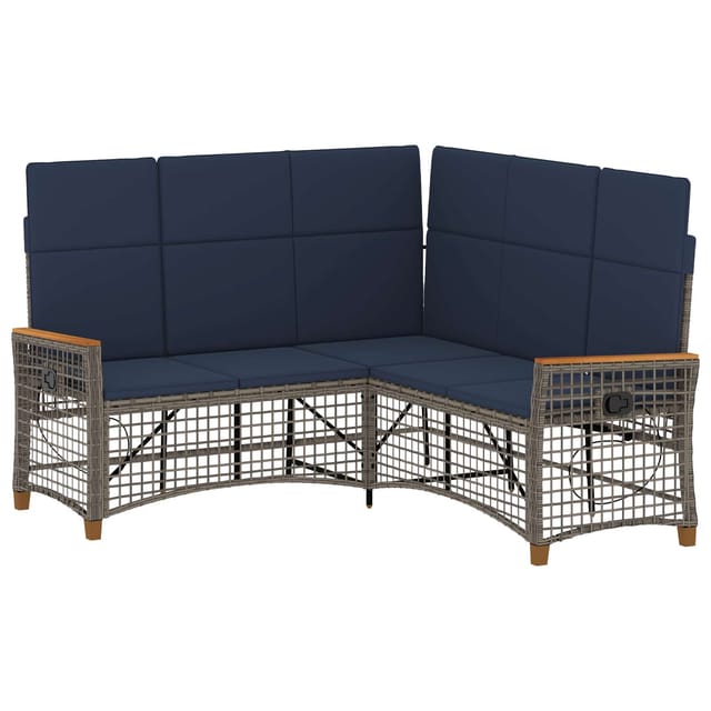 Garten Liegesofa Set Grau Und Marineblau 164 X 164 X 112 Cm Vidaxl