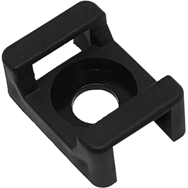 Packung Mit 100 Schwarzen Kabelbindern Zum Aufschrauben, Klemmlochbreite Bis Zu 9 Mm, 6 Mm Schraubenloch (m6), Kabelbinder