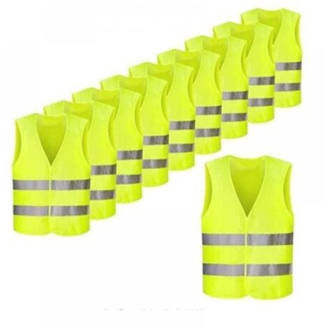 Seltener Fund: Warnweste/sicherheitsweste, Neongelb Mit Fluoreszierenden Streifen, 10 Stück
