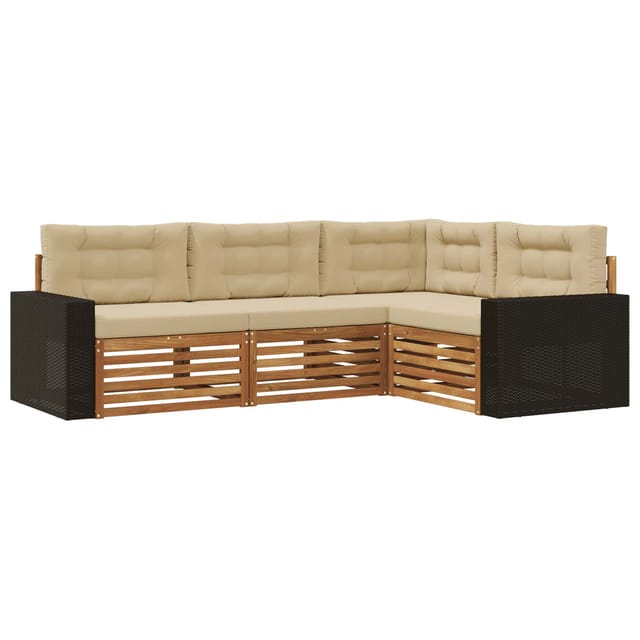 Outdoor-sofagarnitur 4 Pcs Natur Und Beige Vidaxl