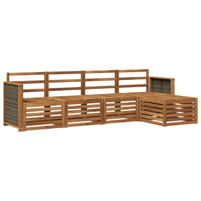 Outdoor-sofagarnitur 5 Pcs Natur Vidaxl