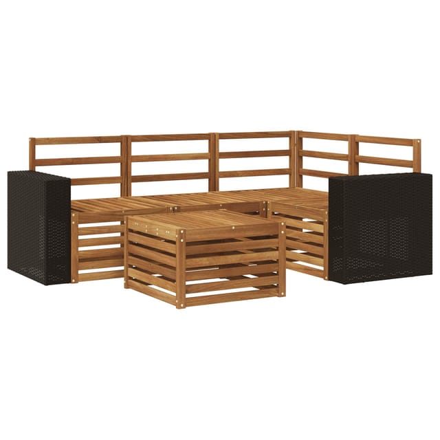 Outdoor-sofagarnitur 5 Pcs Natur 59 X 59 X 37 Cm Polyester Vidaxl