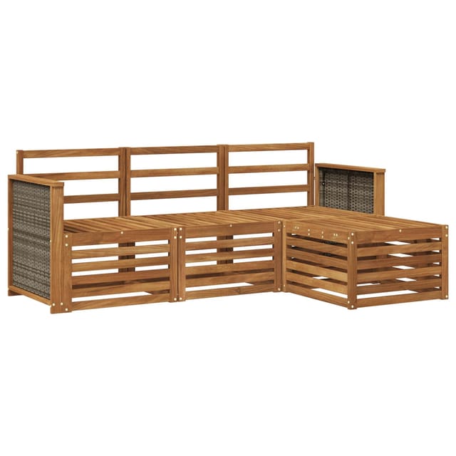 Outdoor-sofagarnitur 4 Pcs Natur Vidaxl