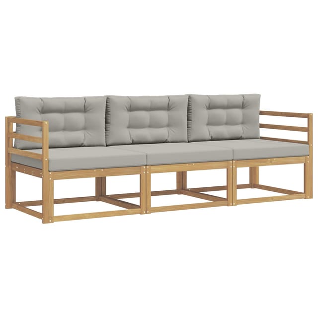 Outdoor-sofagarnitur 3 Pcs Weiß Und Hellgrau Polyester Vidaxl