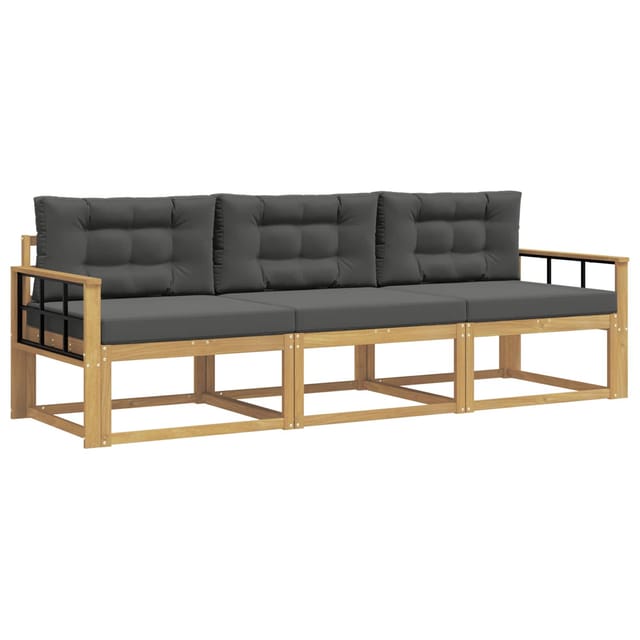 Outdoor-sofagarnitur 3 Pcs Weiß Und Anthrazit Polyester Vidaxl