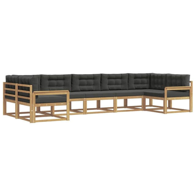 Outdoor-sofagarnitur Mit Kissen 7 Pcs Weiß Und Anthrazit Vidaxl
