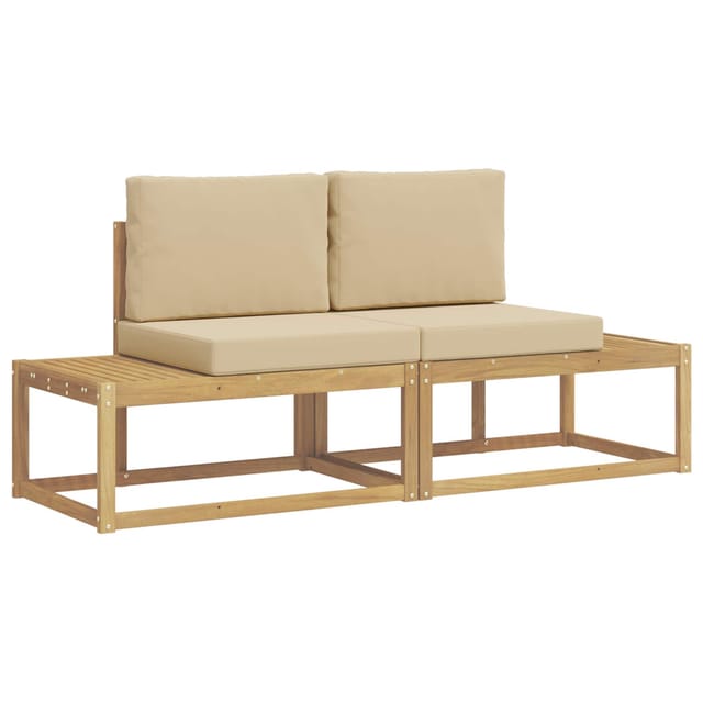 Outdoor-sofagarnitur Mit Kissen 2 Pcs Weiß Und Beige Polyester Vidaxl