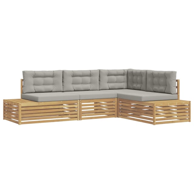 4 Stück Outdoor-sofagarnitur Polyester Weiß Vidaxl