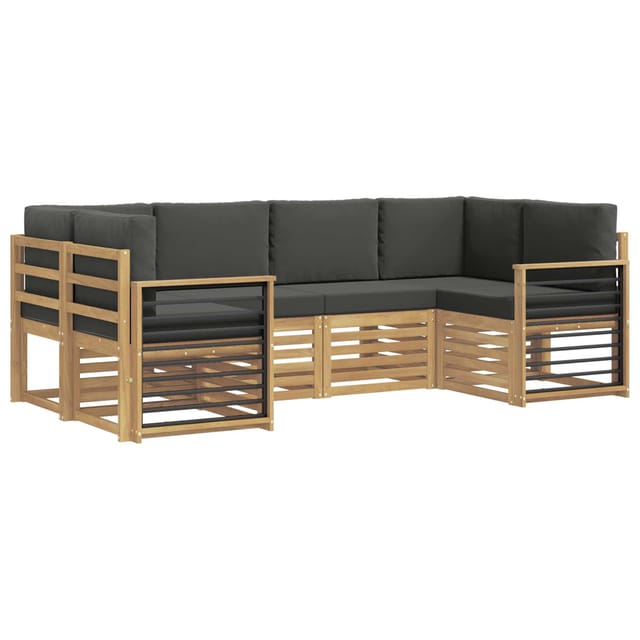 Ecksofa Set 6 Pcs Weiß Und Anthrazit 245 X 128,5 X 73 Cm Vidaxl