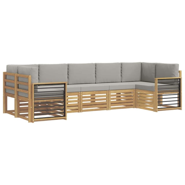 Ecksofa Set 7 Pcs Weiß Und Hellgrau 304 X 128,5 X 73 Cm Vidaxl
