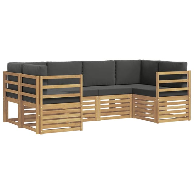 Ecksofa Set 6 Pcs Weiß Und Anthrazit 245 X 126,5 X 73 Cm Vidaxl