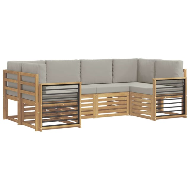Ecksofa Set 6 Pcs Weiß Und Hellgrau 245 X 128,5 X 73 Cm Vidaxl