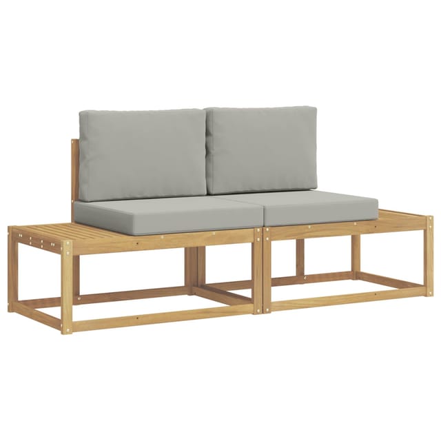 Outdoor-sofagarnitur 2 Pcs Weiß Und Hellgrau Polyester Vidaxl