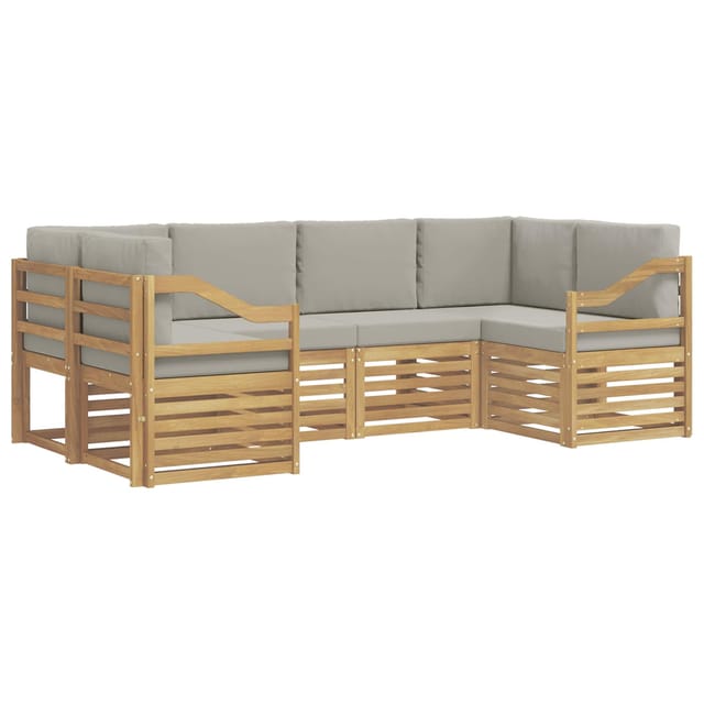 Ecksofa Set 6 Pcs Weiß Und Hellgrau 245 X 126,5 X 73 Cm Vidaxl