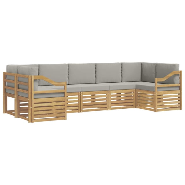 Ecksofa Set 7 Pcs Weiß Und Hellgrau 304 X 126,5 X 73 Cm Vidaxl