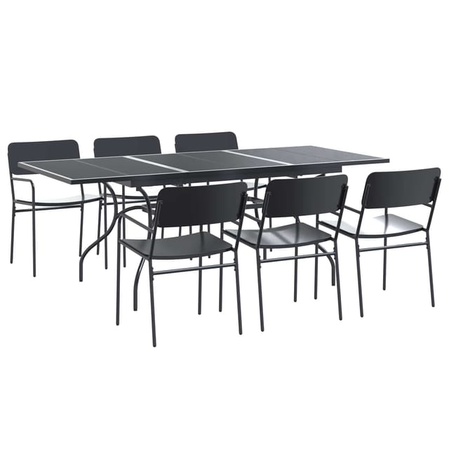 Garten Essgruppe 7 Pcs Anthrazit Stahl Vidaxl