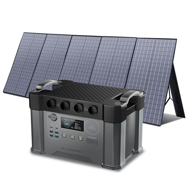 Allpowers - S2000 Pro Tragbares Powerstation Mit 400w Faltbares Solarpanel, 1451wh 2400w (4000w Spitzenwert) Power Station Akku Solargenerator Mobiler Stromspeicher Für Home Notfall Camping Rv Reise