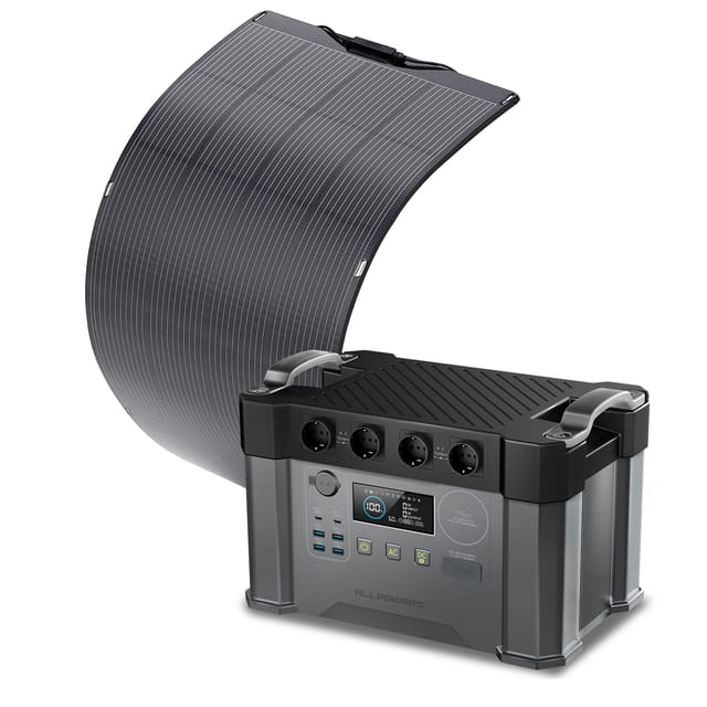 Allpowers S2000 Pro Tragbares Powerstation Mit 200w Flexibles Solar Panel 1451wh 2400w (4000w Spitzenwert) Akku Solargenerator Mobiler Stromspeicher Power Stationfür Home Notfall Camping Rv Reise